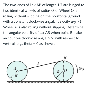 The two ends of link \ ( A B \ ) of length 1 . 7