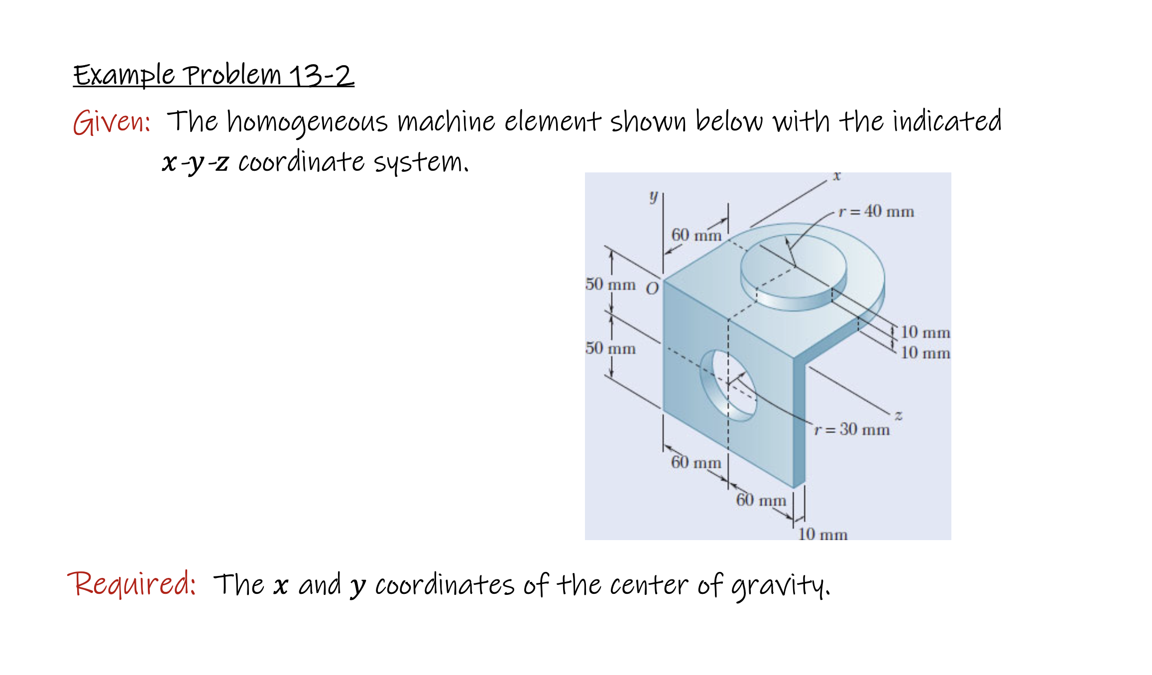 Example Problem 1 3 - 2 Given: The homogeneous