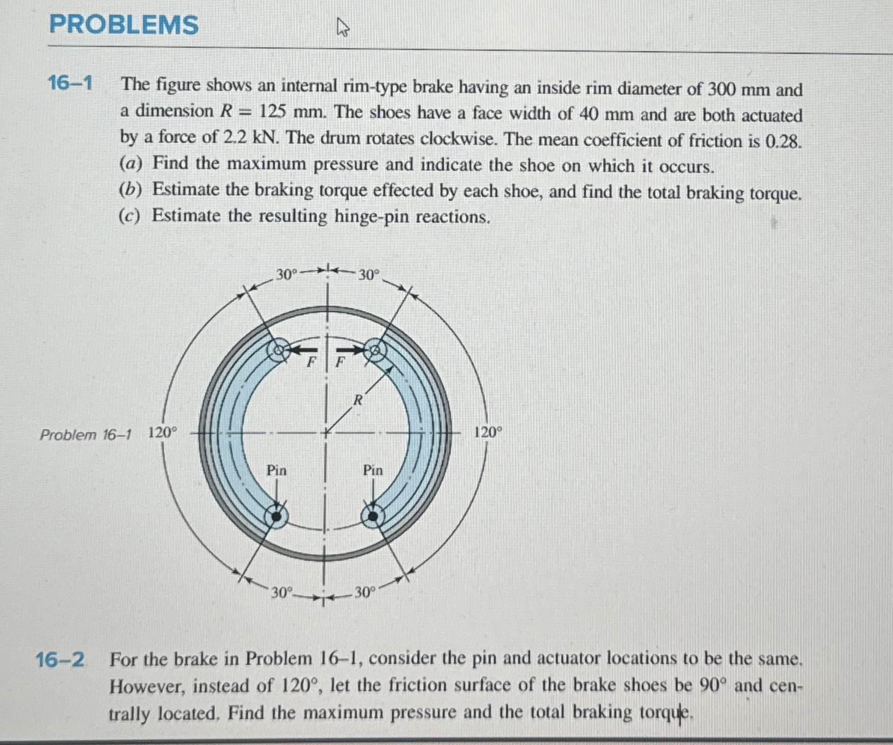 PROBLEMS 1 6 - 1 The figure shows an internal rim