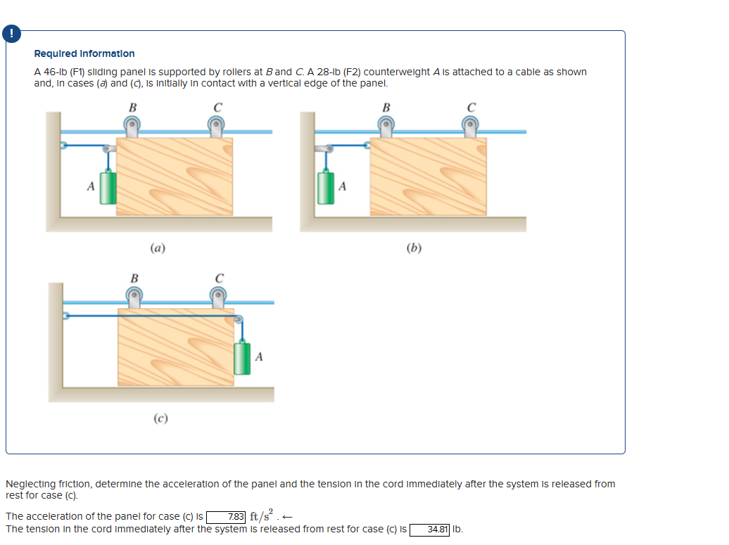 Required Information A 4 6 - lb ( F 1 ) sliding