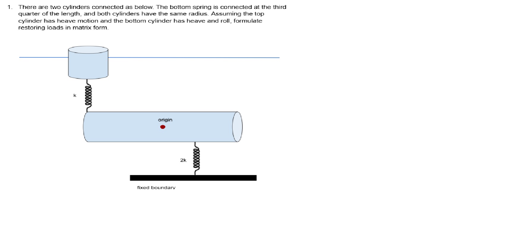 1 . There are two cylinders connected as below.