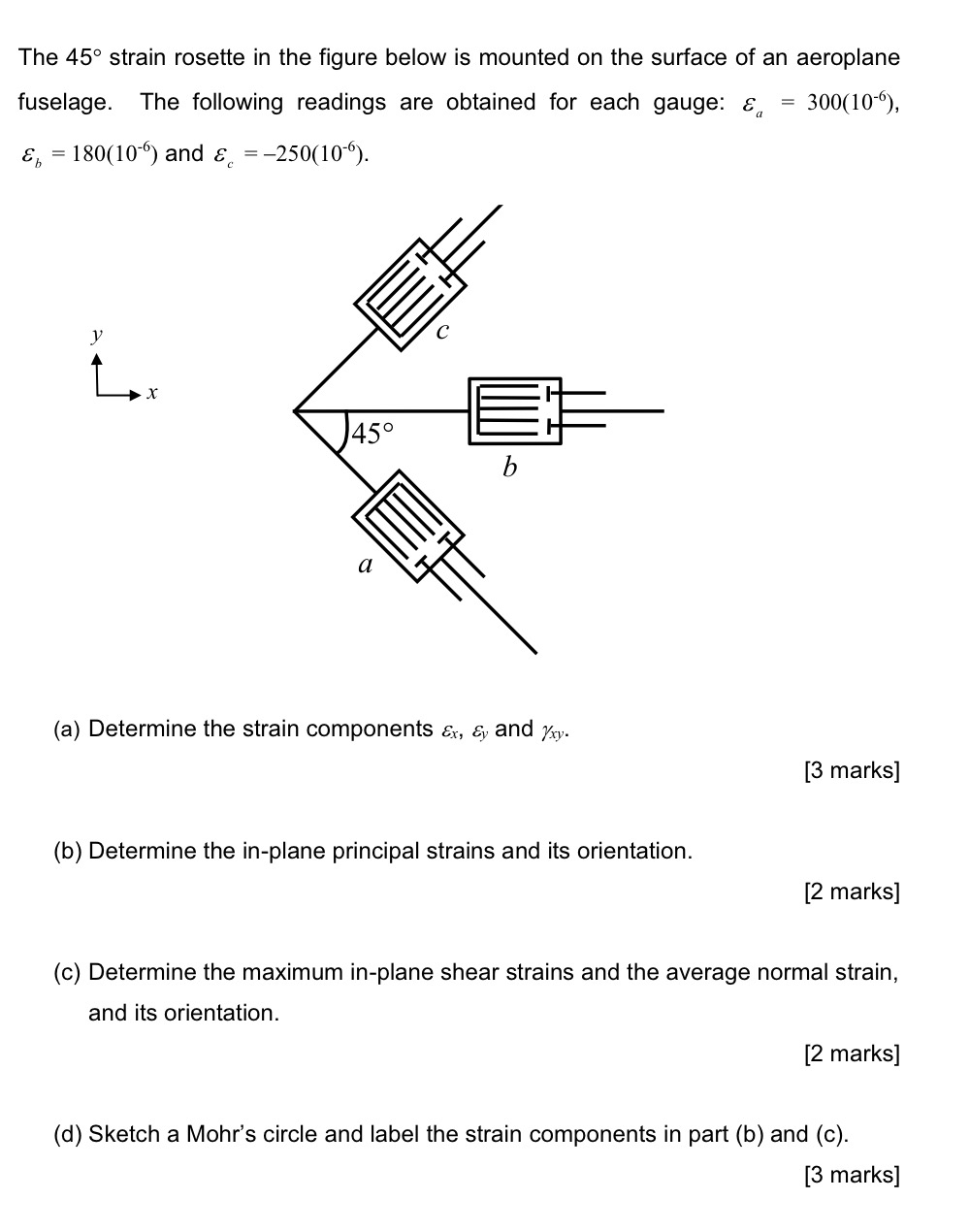 The 4 5 strain rosette in the figure below is