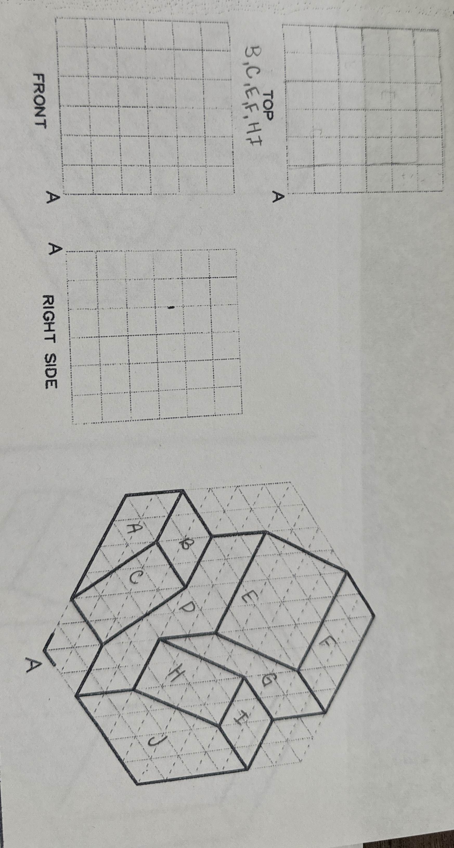 Draw the requested views of the orthographic