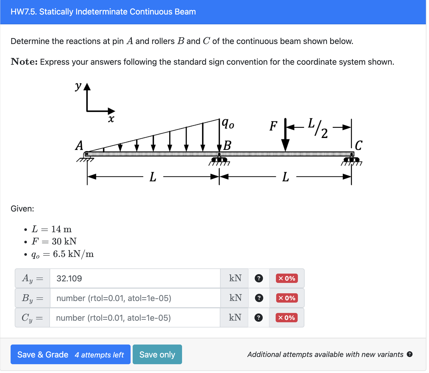 HW 7 . 5 . Statically Indeterminate Continuous