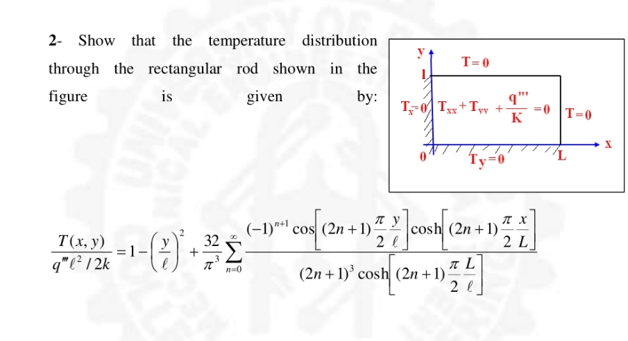 2 - Show that the temperature distribution