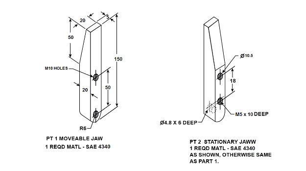 Use the drawing to make an assembly drawing. It