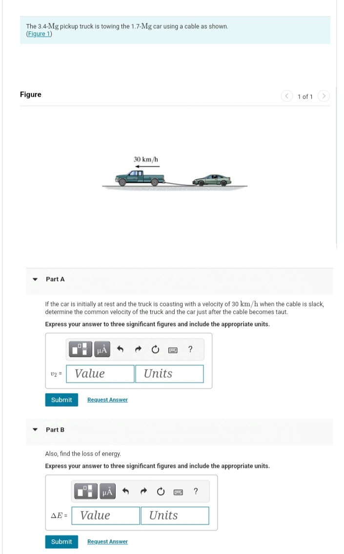 The 3 . 4 - Mg pickup truck is towing the 1 . 7 -