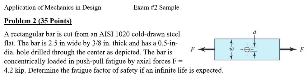 Application of Mechanics in Design Exam # 2