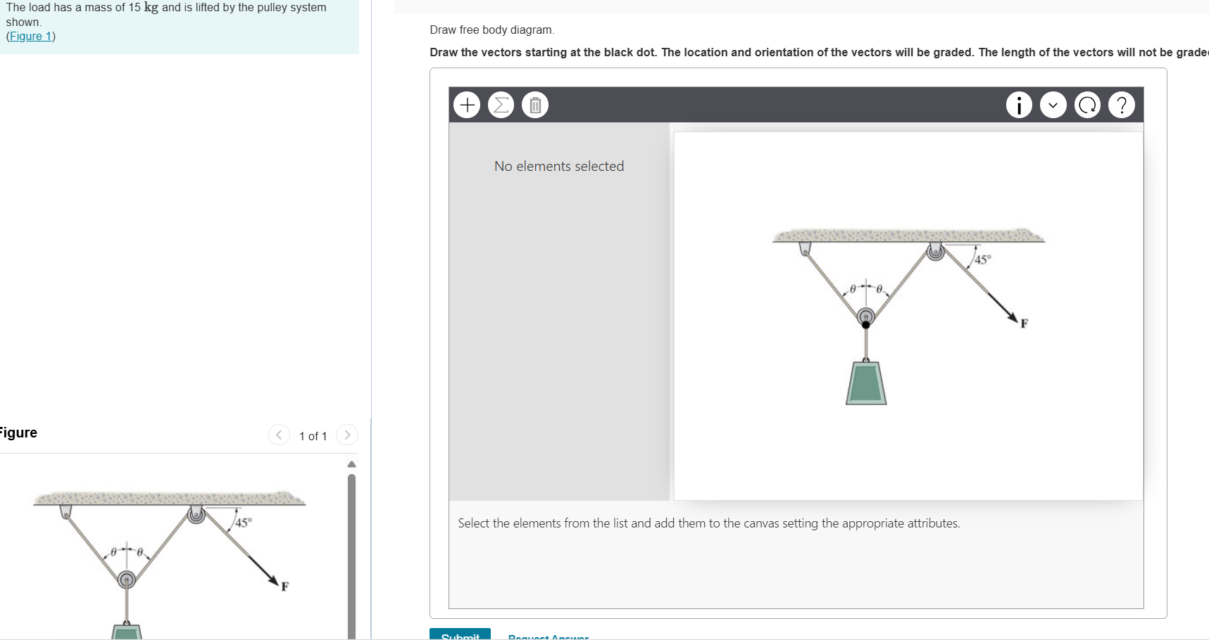 The load has a mass of 1 5 kg and is lifted by