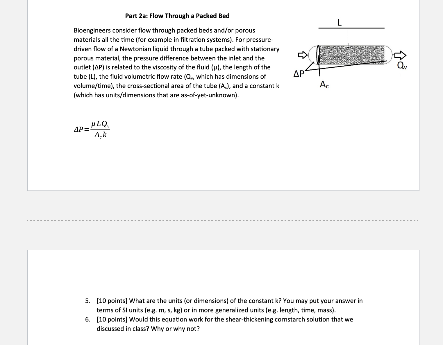 Part 2 a: Flow Through a Packed Bed Bioengineers