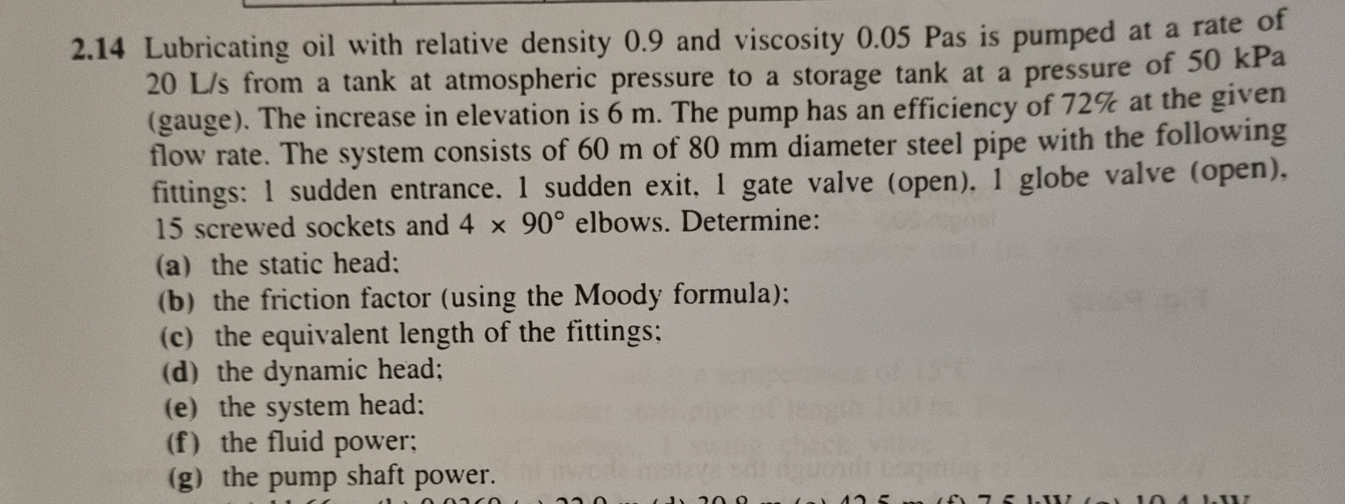 How to solve 2 . 1 4 Lubricating oil with