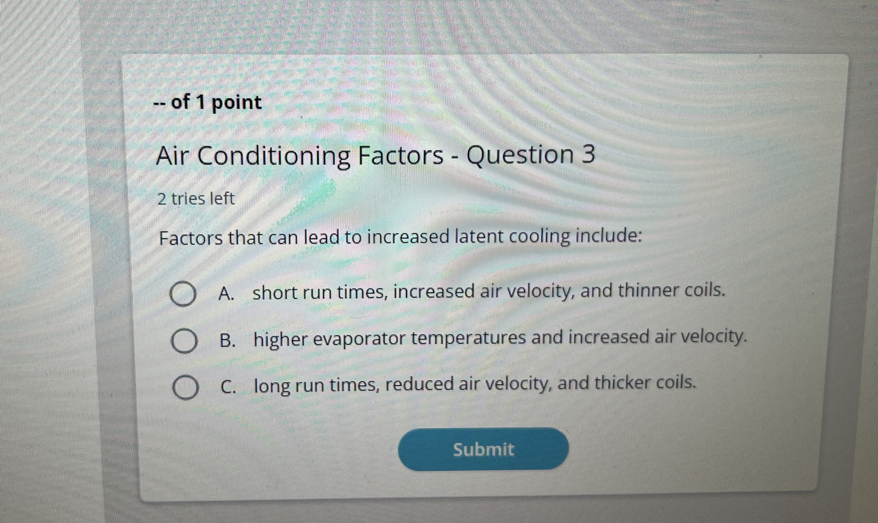 - - of 1 point Air Conditioning Factors -