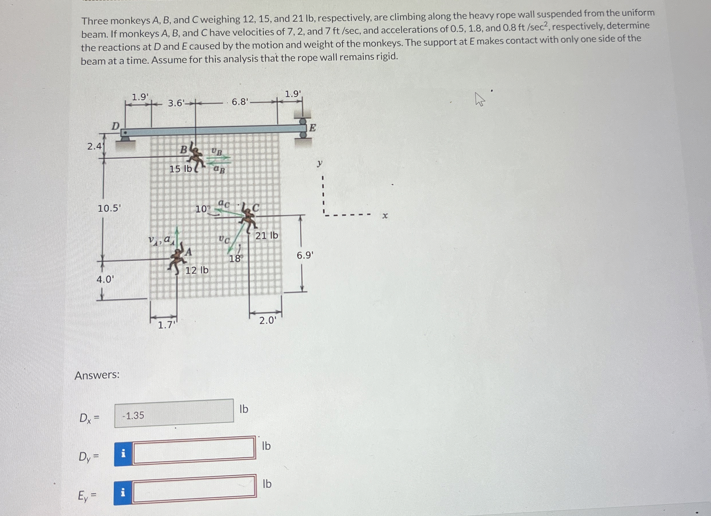 Three monkeys A , B , and C weighing 1 2 , 1 5 ,