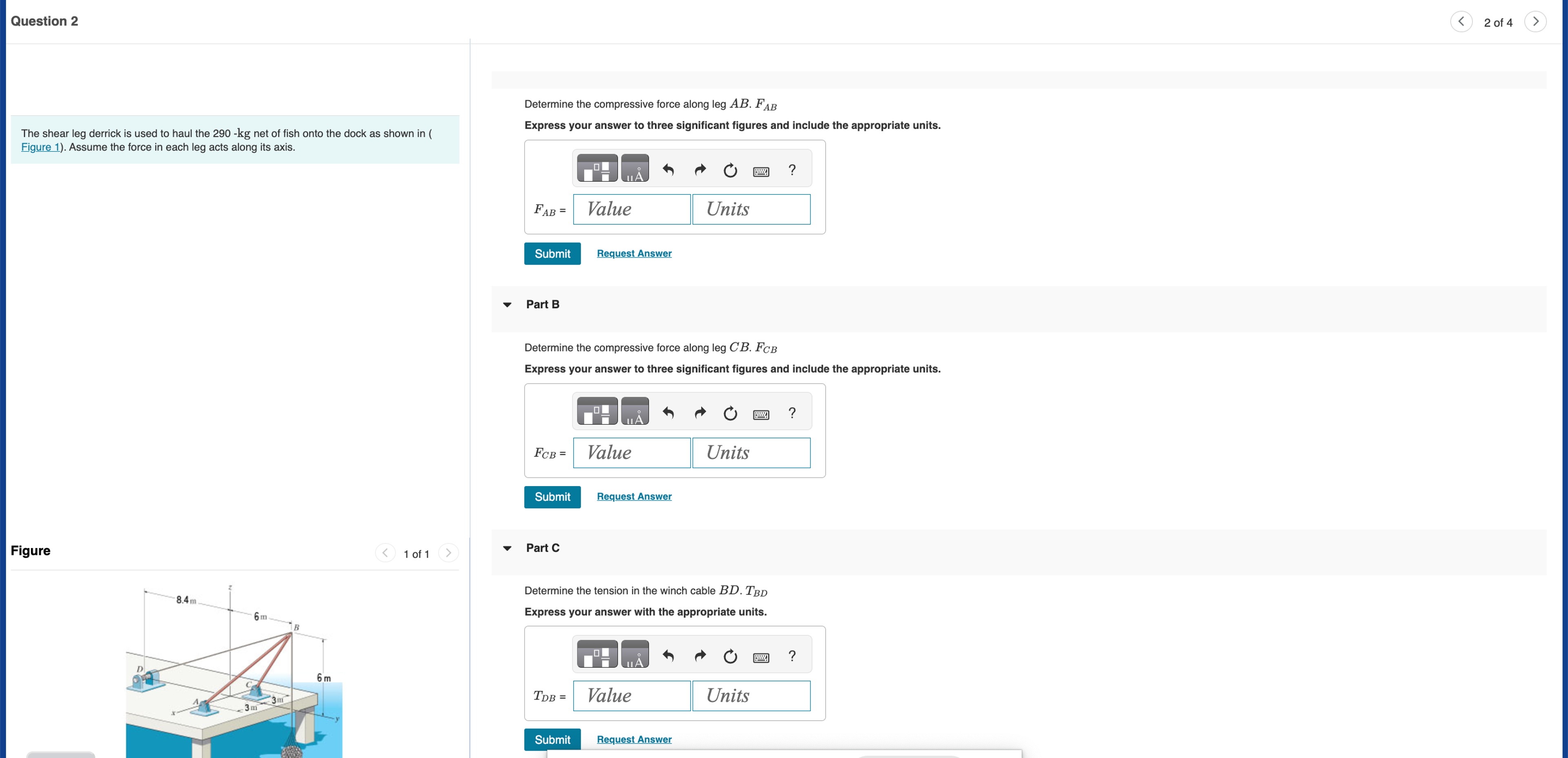 Question 2 Determine the compressive force along