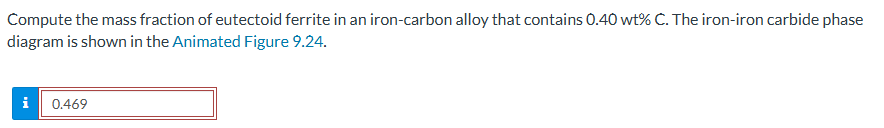 Compute the mass fraction of eutectoid ferrite in