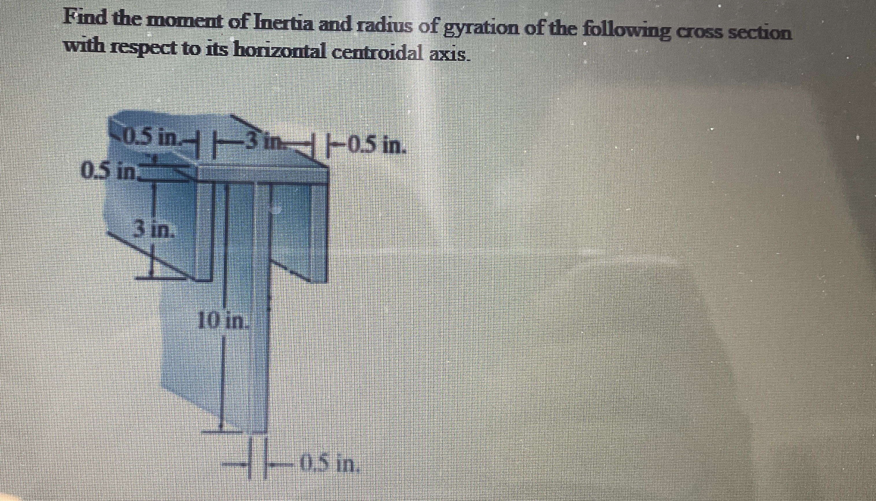 Find the moment of Inertia and radius of gyration