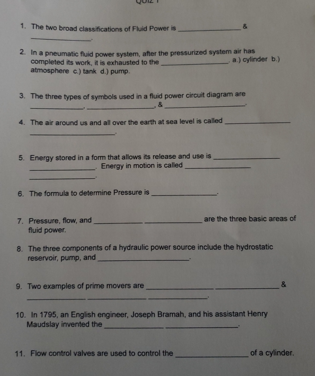 The two broad classifications of Fluid Power is &