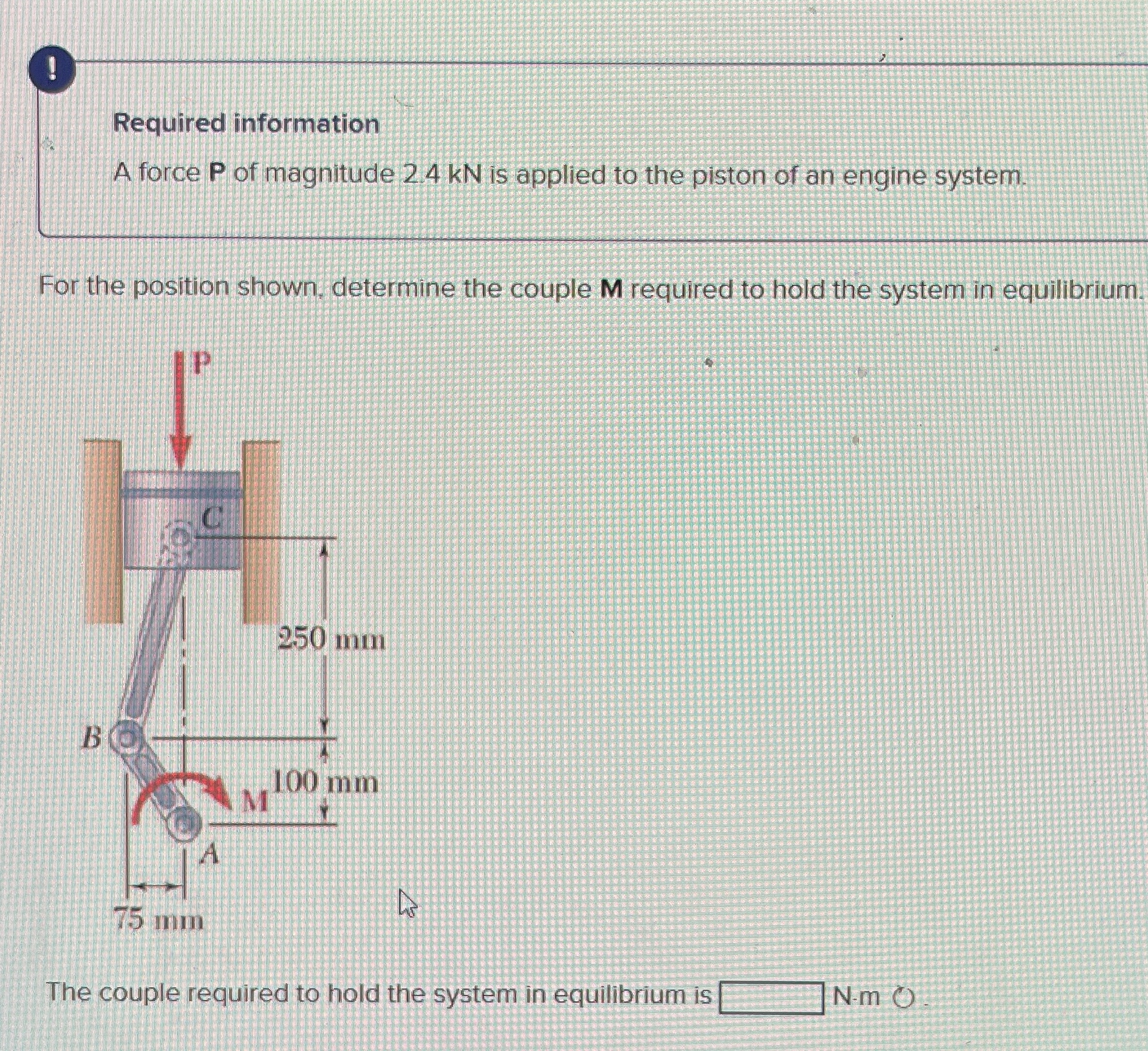 ! Required information A force P of magnitude 2 .