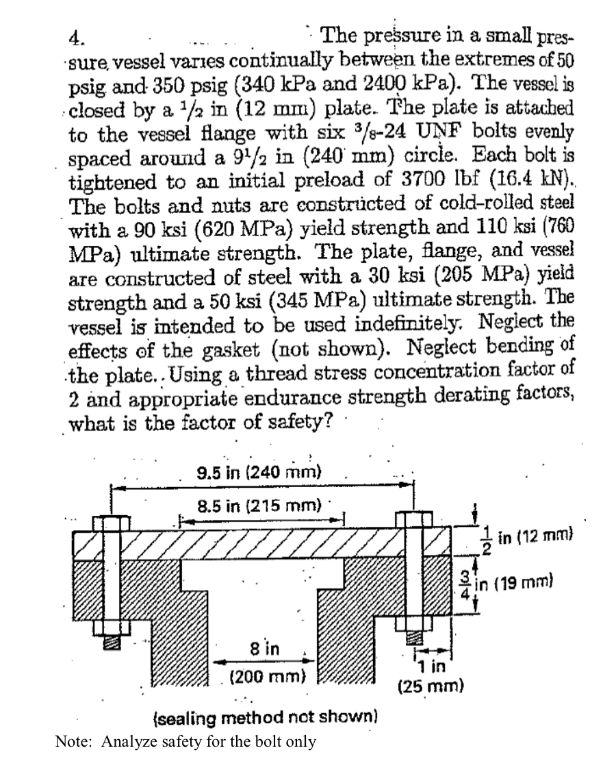 The pressure in a small pressure vessel varies