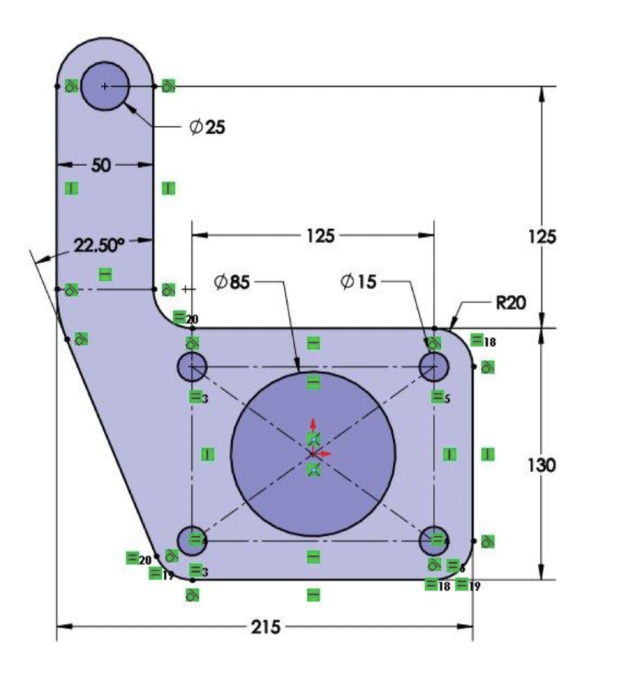 create this part in solid works and show it in
