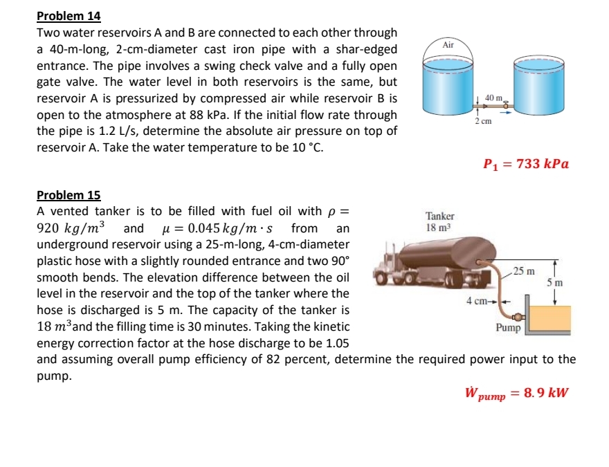 Problem 1 4 Two water reservoirs A and B are