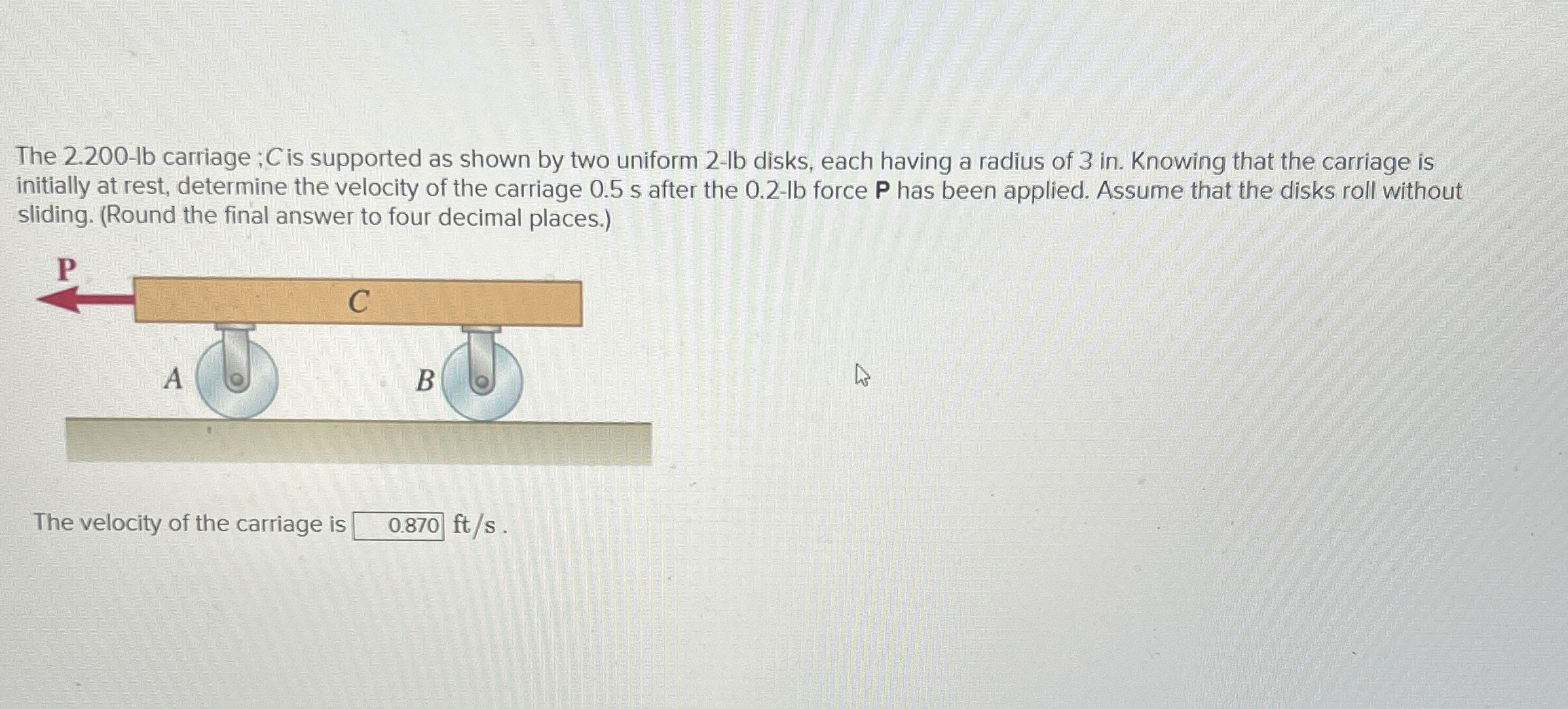 The 2 . 2 0 0 - lb carriage ; C is supported as