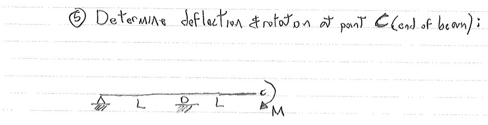 ( 5 ) Determine deflection \ &rotaton at pont C (