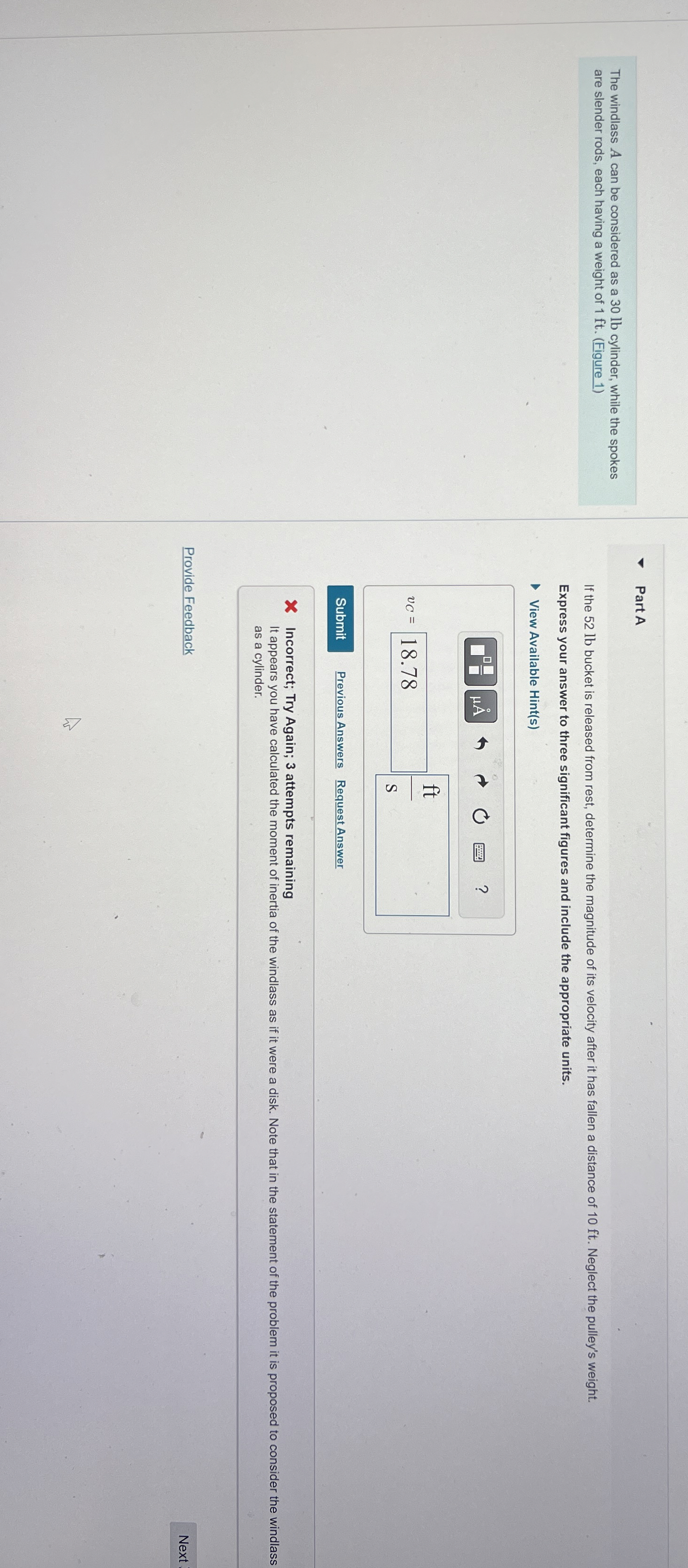 The windlass A can be considered as a 3 0 lb