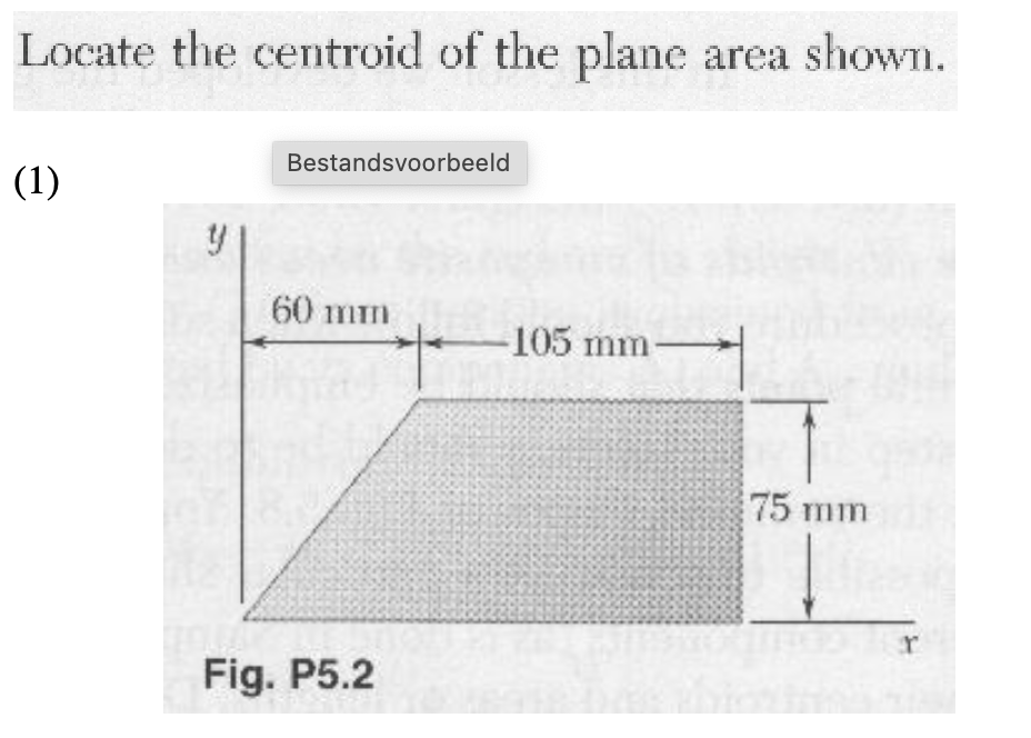 Locate the centroid of the plane area shown. ( 1