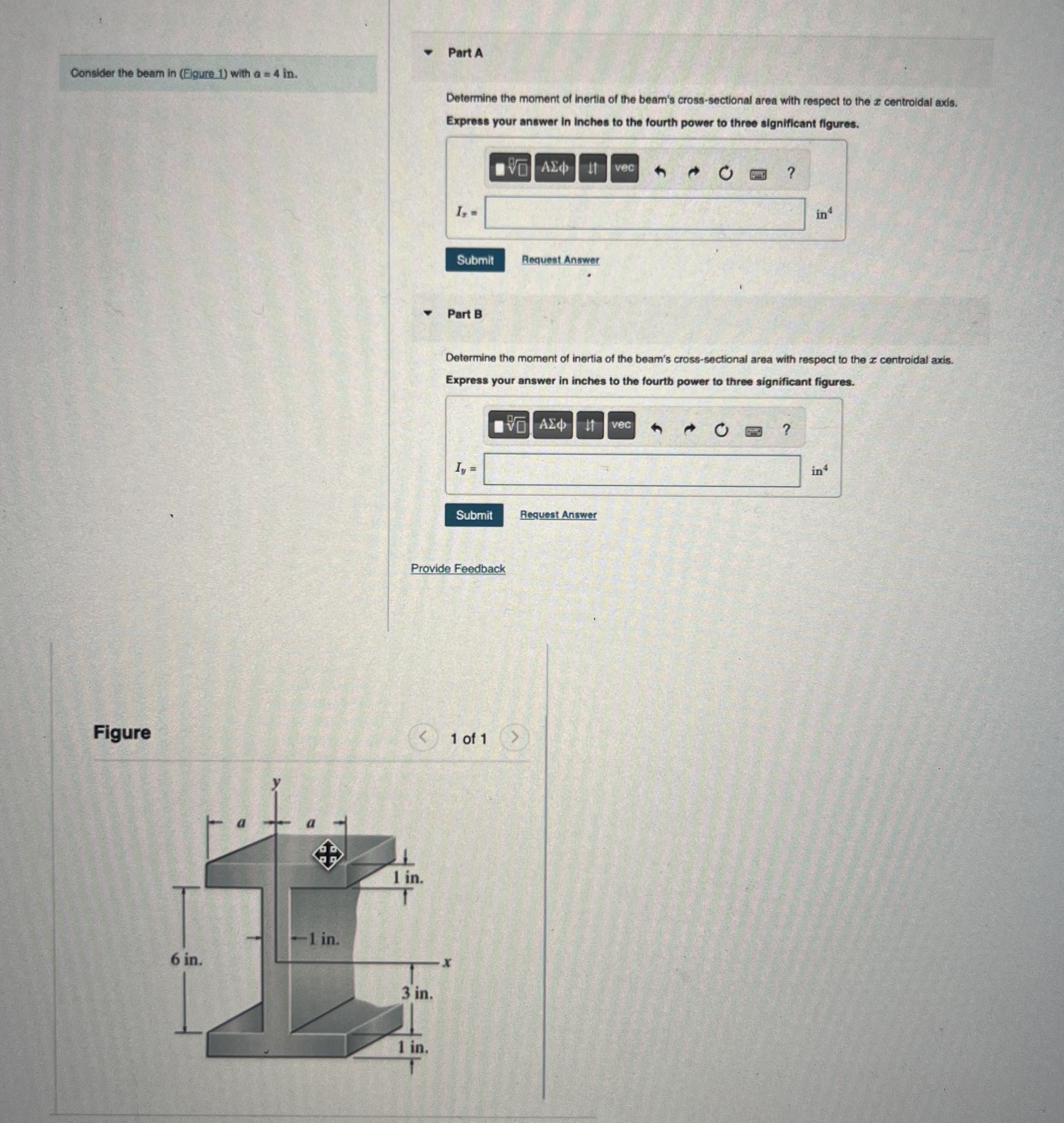 Consider the beam in ( Eigure 1 ) with a = 4 i n