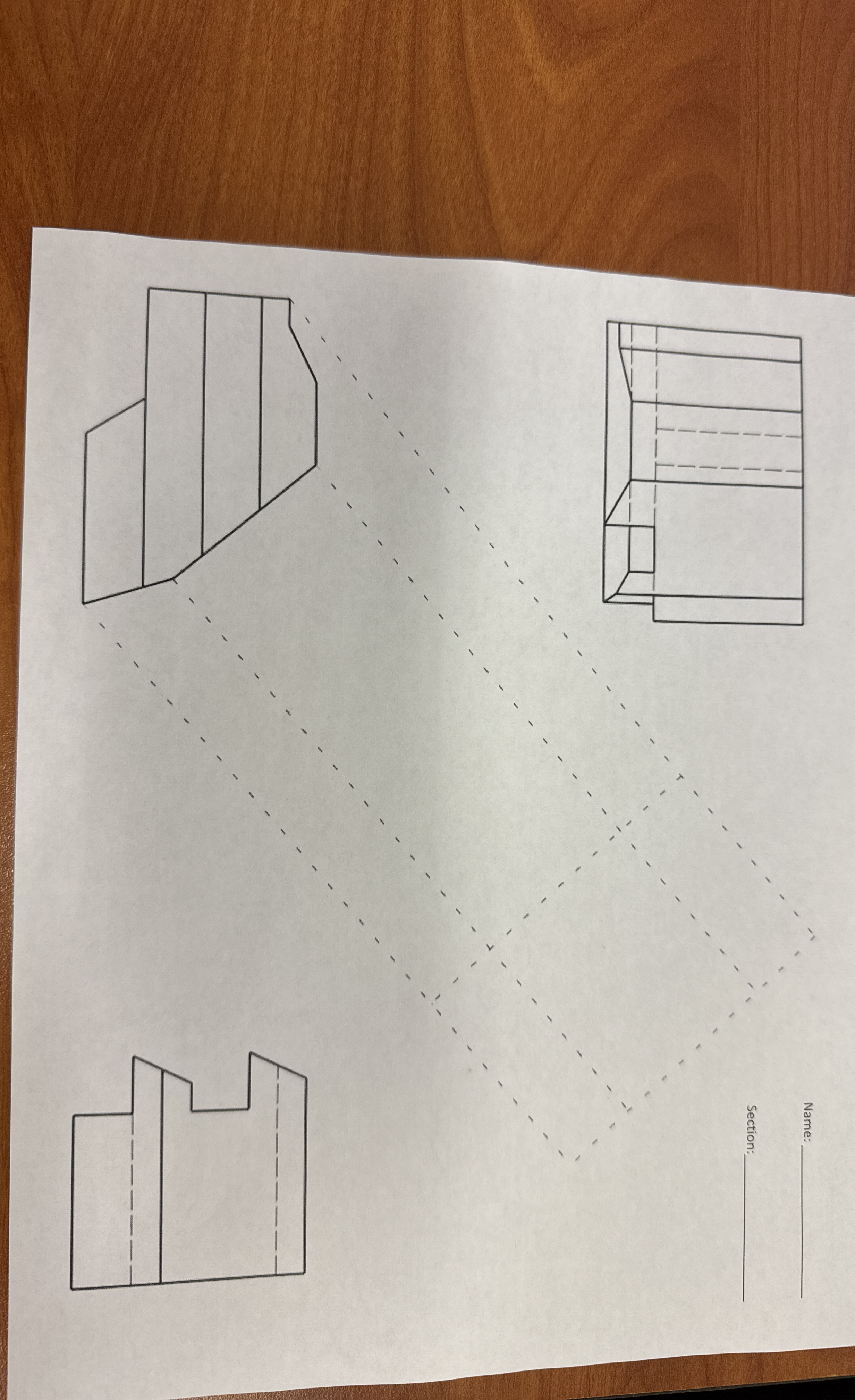 Draw an auxiliary view of the shape.