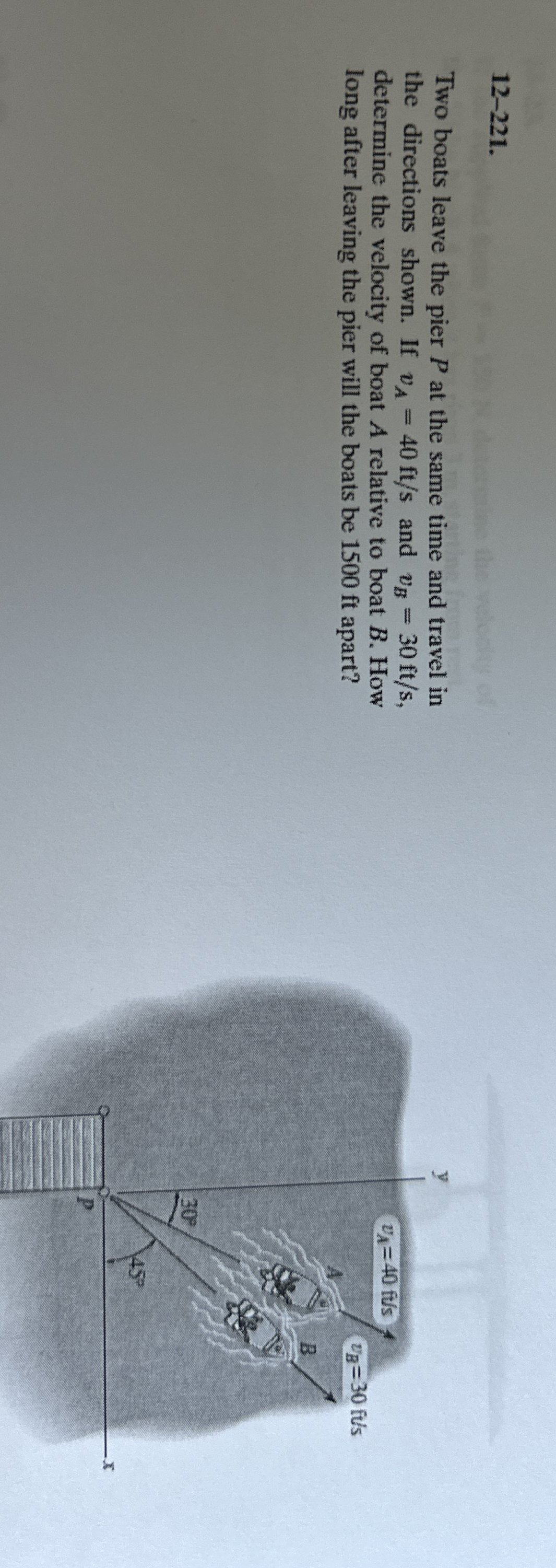 1 2 - 2 2 1 . Two boats leave the pier P at the