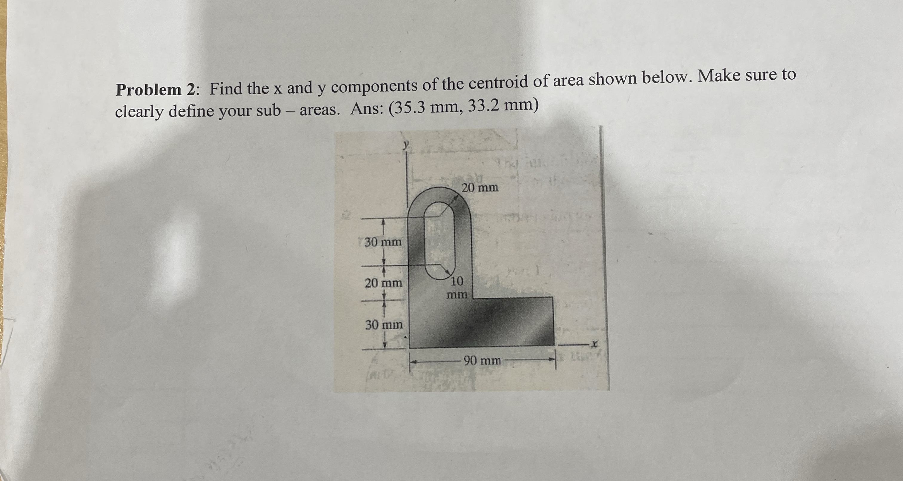 Problem 2 : Find the x and y components of the