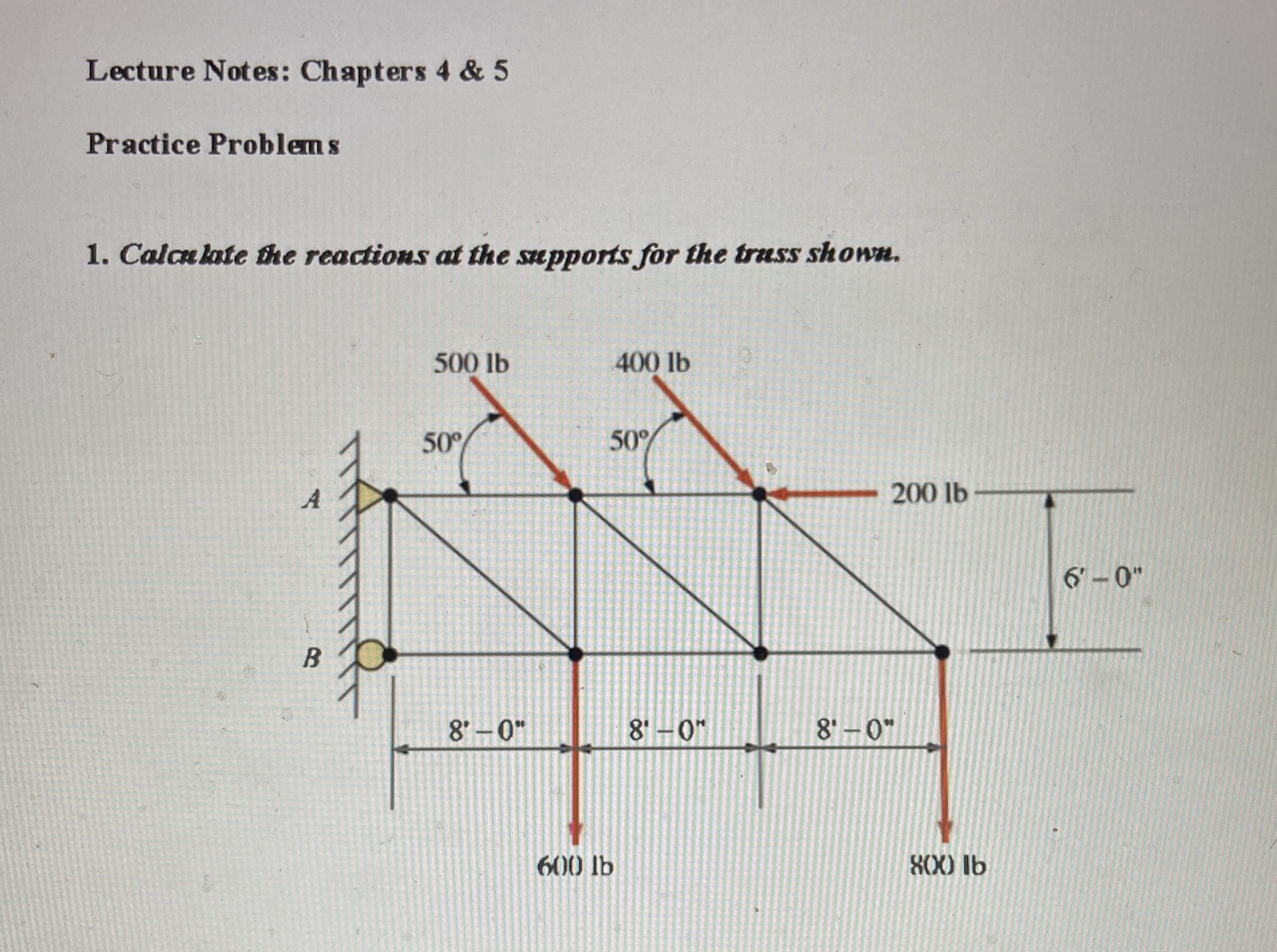 Lecture Notes: Chapters 4 & 5 Practice Problems