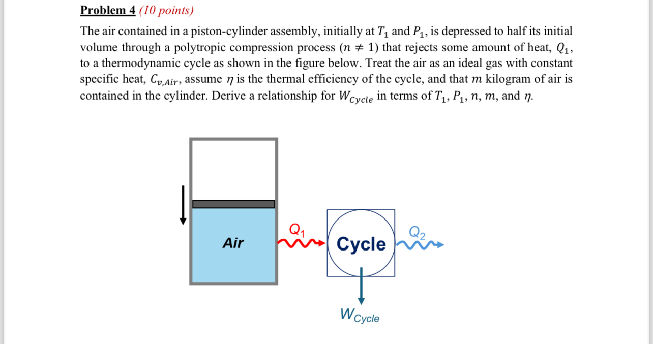 Problem 4 ( 1 0 points ) The air contained in a
