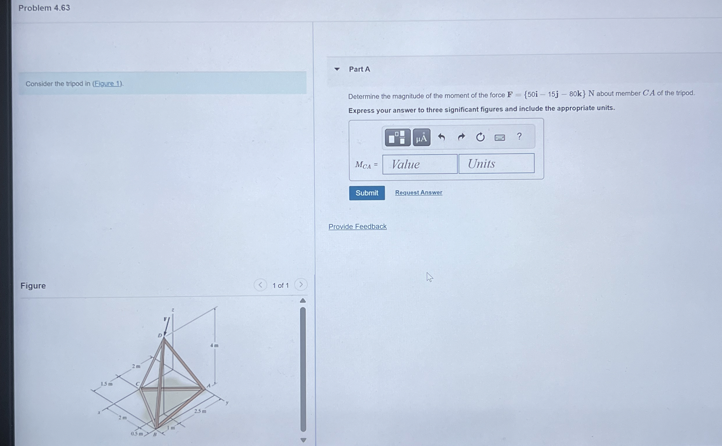 Problem 4 . 6 3 Consider the tripod in ( Eigure 1