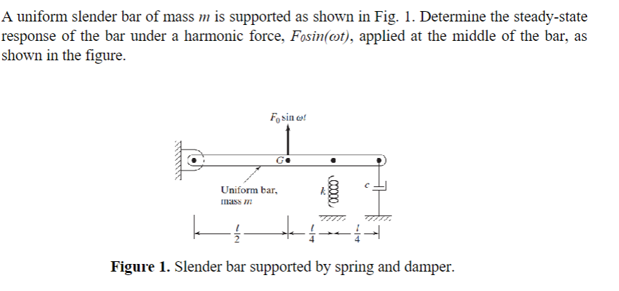 A uniform slender bar of mass \ ( m \ ) is