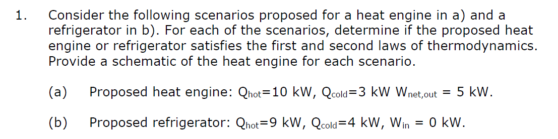 Consider the following scenarios proposed for a