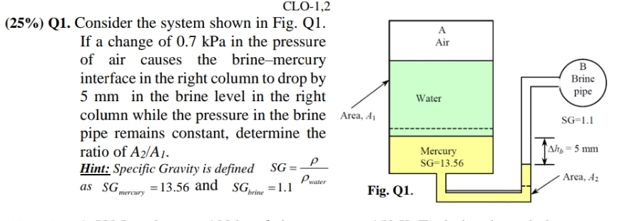 CLO - 1 , 2 ( 2 5 % ) Q 1 . Consider the system