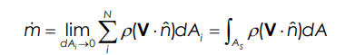 m = lim d A i 0 i N ( V * h a t ( n ) ) d A i = A