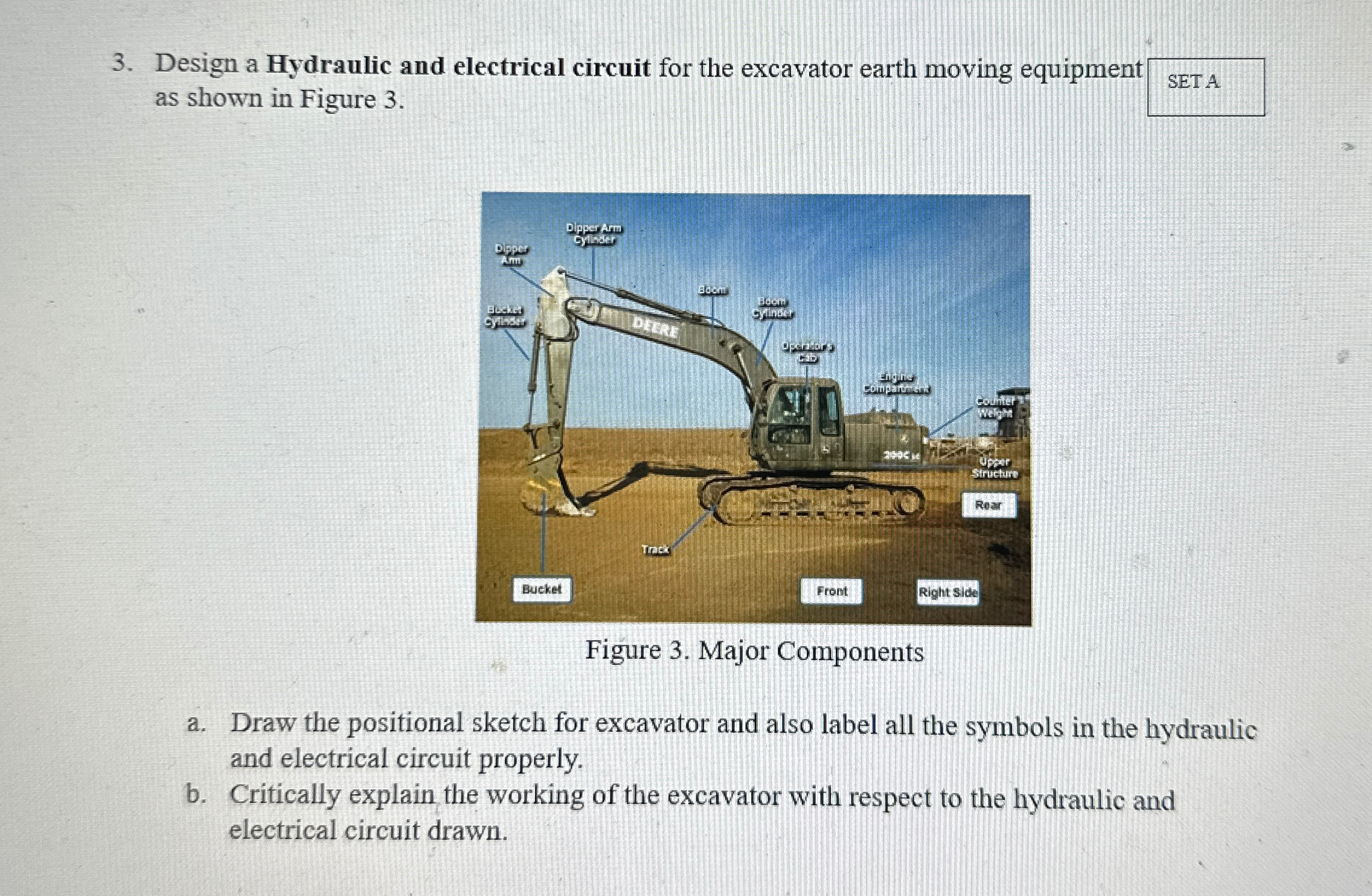 Design a Hydraulic and electrical circuit for the
