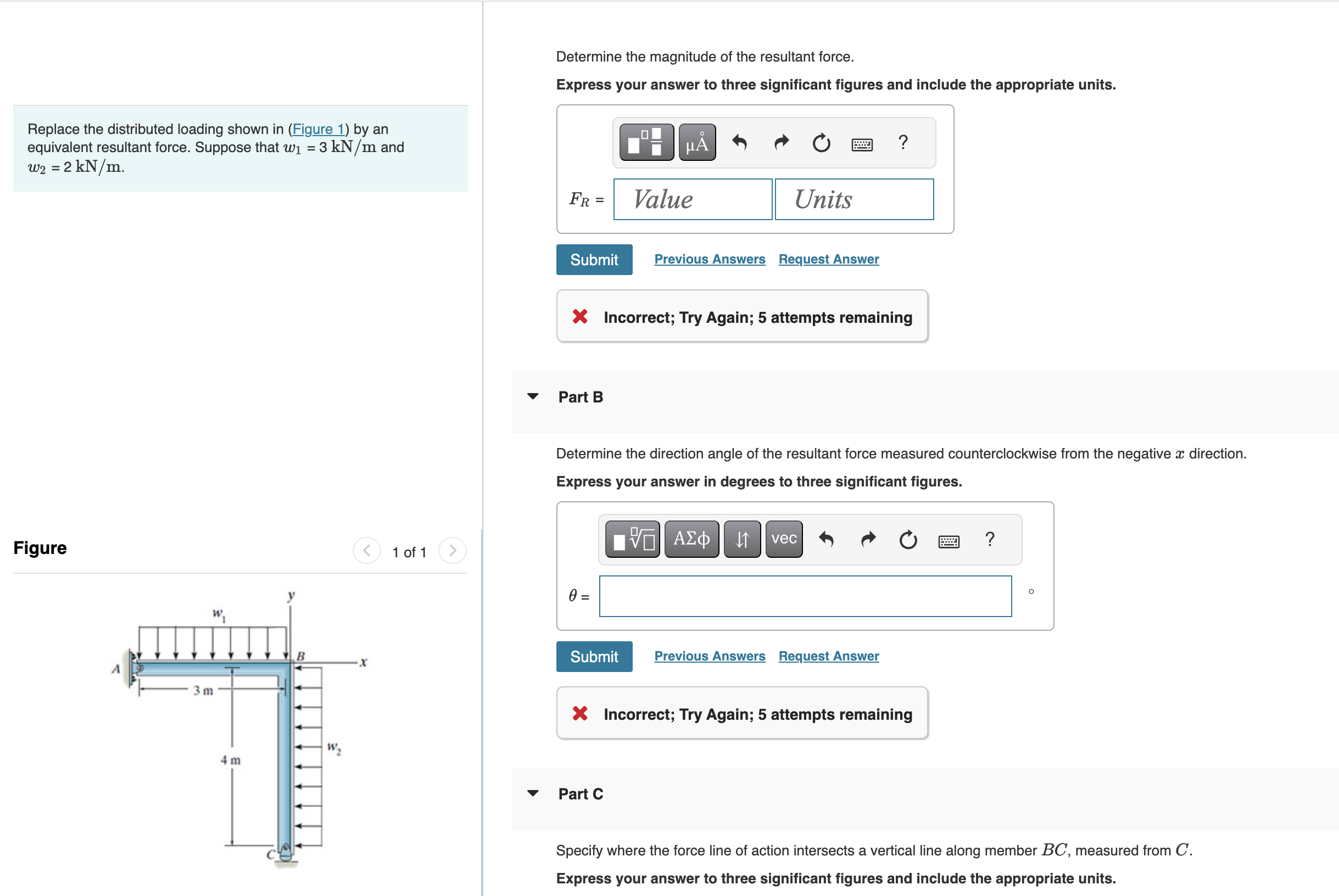 Replace the distributed loading shown in ( Figure