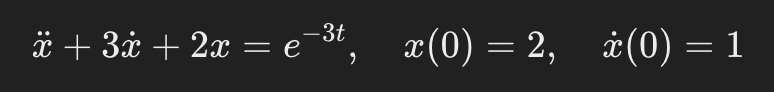 Find the total response of x ( t ) ( homogeneous