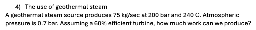 The use of geothermal steam A geothermal steam