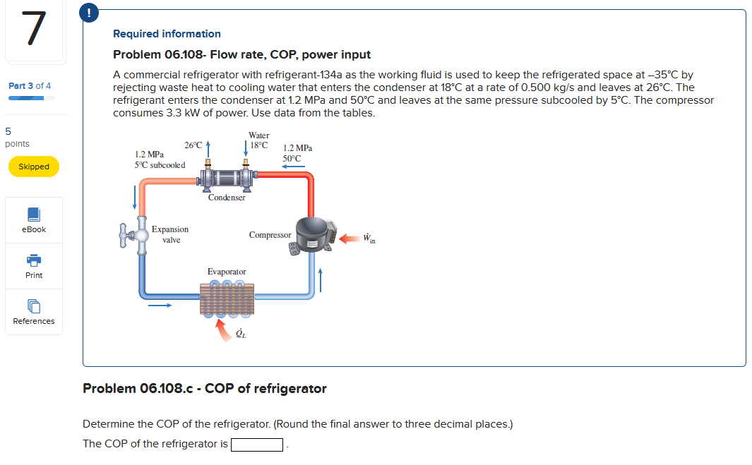 Problem 0 6 . 1 0 8 . c - COP of refrigerator