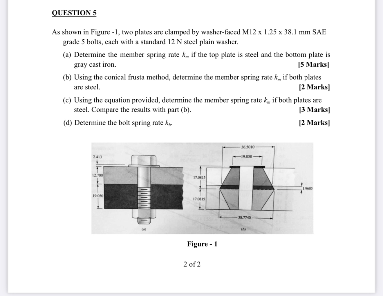 QUESTION 5 As shown in Figure - 1 , two plates