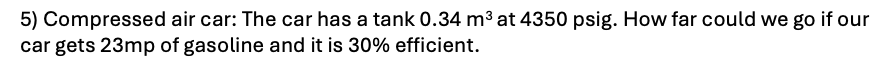 Compressed air car: The car has a tank 0 . 3 4 m