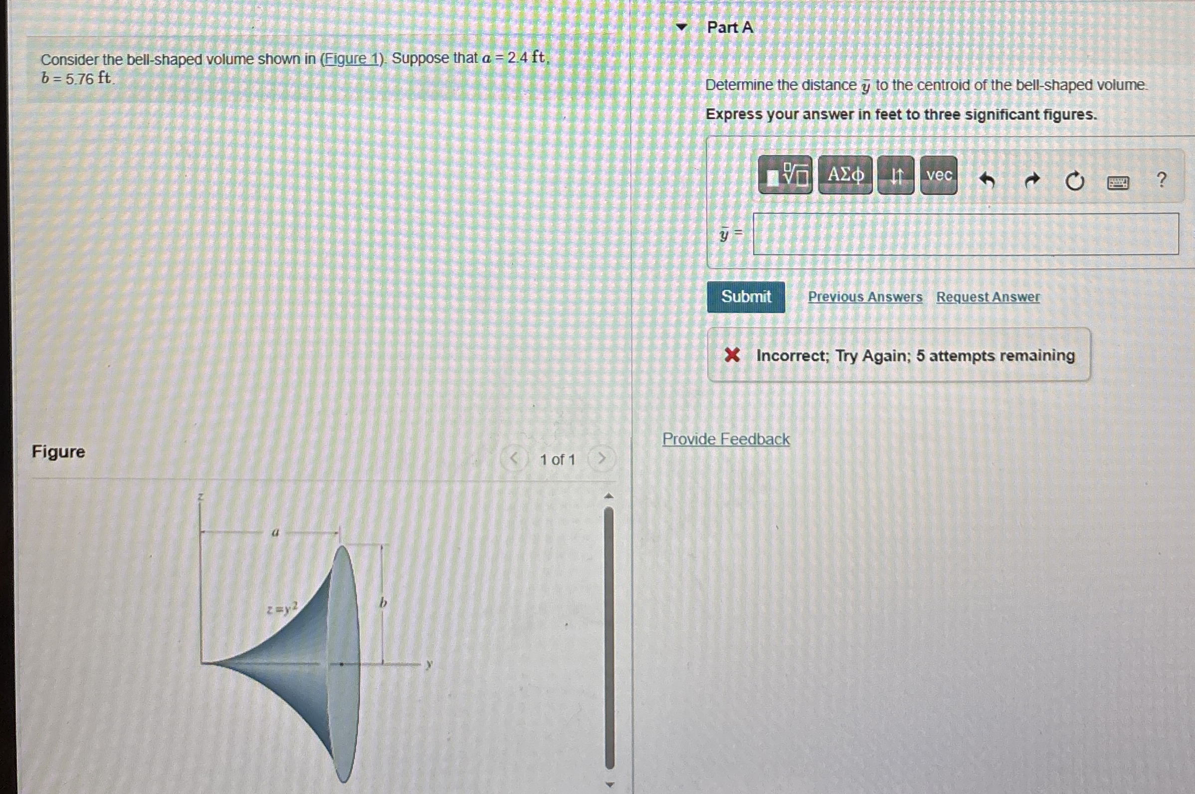 Consider the bell - shaped volume shown in (