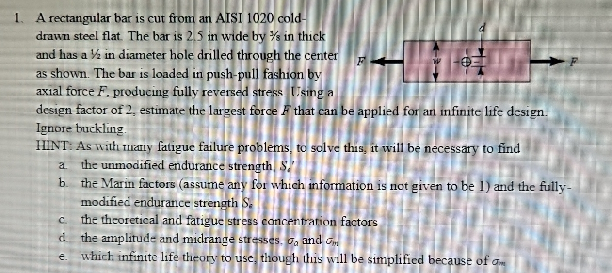 A rectangular bar is cut from an AISI 1 0 2 0