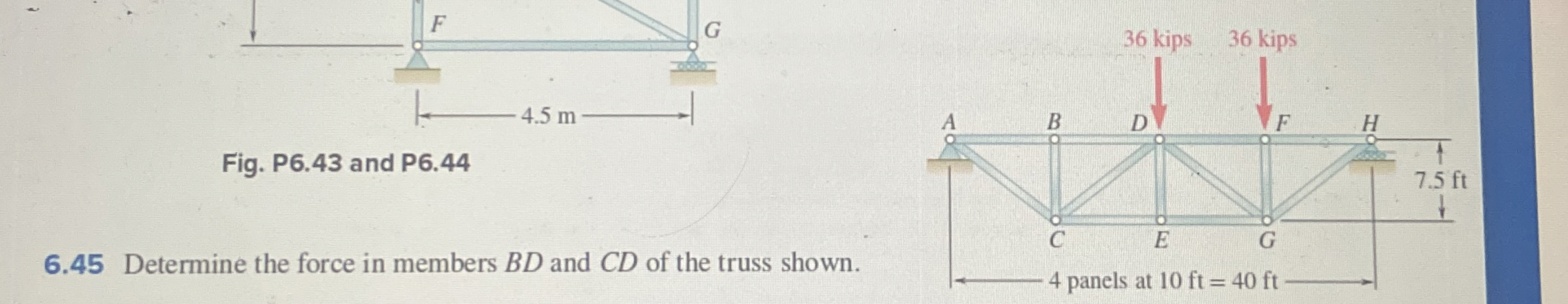 Fig. P 6 . 4 3 and P 6 . 4 4 6 . 4 5 Determine